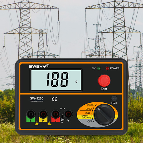 SW5200速为钳形接地电阻测试仪高精度钳型防雷摇表数字电阻电流测量仪
